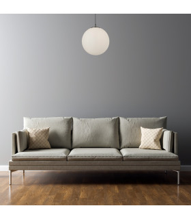 Atom 1 Light Globe Pendant Opal Glass Shade E27_Room
