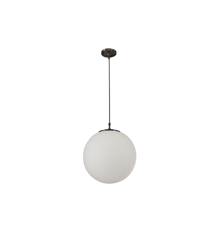 Atom 1 Light Globe Pendant Opal Glass Shade E27_Off