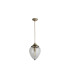 Pineapple 1 Light Pendant Antique Brass Ribbed Glass Shade E27_Off