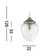 Pineapple 1 Light Pendant Antique Brass Ribbed Glass Shade E27_Line
