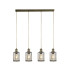 Pipes 4 Light Bar Pendant Antique Brass Glass Shade E27_Main