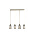 Pipes 4 Light Bar Pendant Antique Brass Glass Shade E27_Off