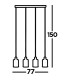 Pipes 4 Light Bar Pendant Antique Brass Glass Shade E27_Line