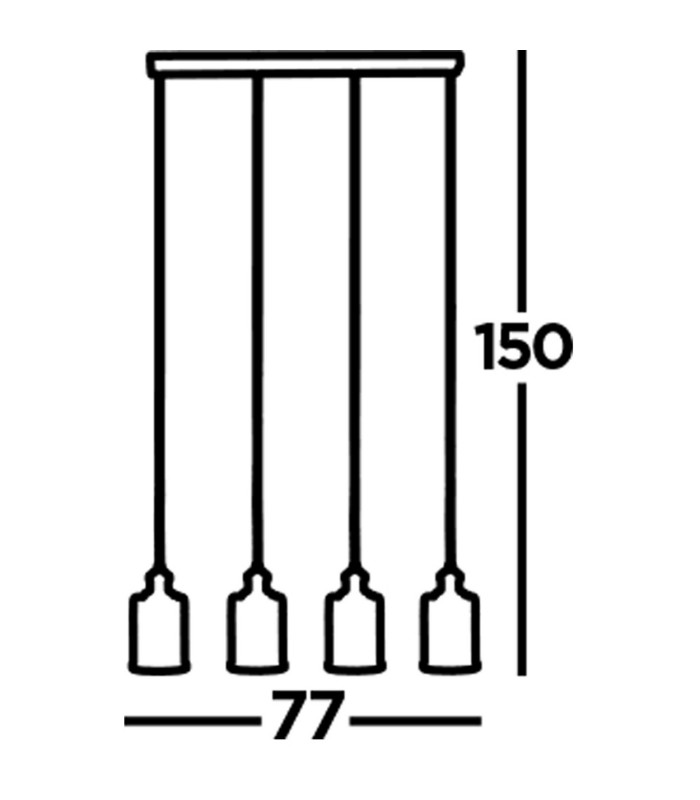 Pipes 4 Light Bar Pendant Antique Brass Glass Shade E27_Line