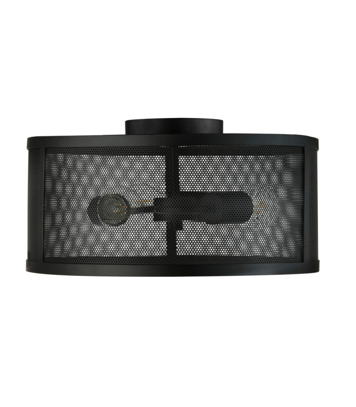 Fishnet 3 Light Cylindrical Pendant Mesh Matt Black E27_Off