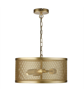 Fishnet 3 Light Cylindrical Pendant Mesh Matt Gold E27_Main