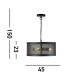 Fishnet 3 Light Cylindrical Pendant Mesh Matt Black E27_Line