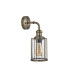 Pipes 1 Light Wall Light Antique Brass Glass Shade E27_Off