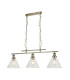 Pyramid 3 Light Pendant Antique Brass Glass Shade E27_Main