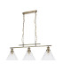 Pyramid 3 Light Pendant Antique Brass Glass Shade E27_Off