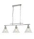 Pyramid 3 Light Pendant Chrome Glass Shade E27_Main