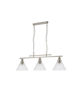 Pyramid 3 Light Pendant Chrome Glass Shade E27_Off