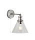Pyramid 1 Light Wall Satin Silver Glass Shade E27_Main