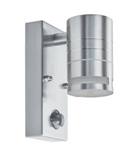 1 Light Outdoor PIR Wall Light Stainless Steel IP44 GU10_Off