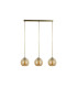 3 Light Pendant Bar Antique Brass Amber E27_Off