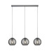 3 Light Pendant Bar Chrome Smoked E27_Main
