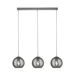 3 Light Pendant Bar Chrome Smoked E27_Main
