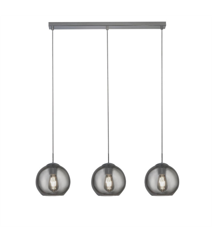 3 Light Pendant Bar Chrome Smoked E27_Main