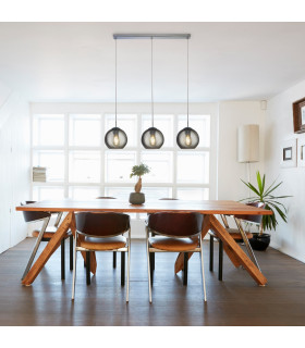 3 Light Pendant Bar Chrome Smoked E27_Room