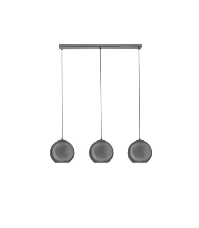 3 Light Pendant Bar Chrome Smoked E27_Off