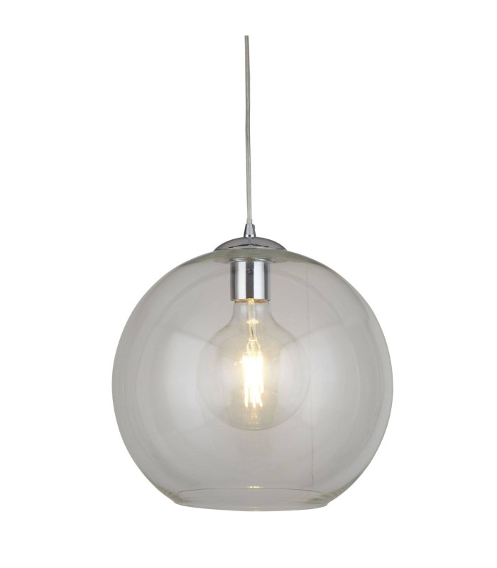 Balls 1 Light Ceiling Pendant Chrome Glass Shade E27_Main