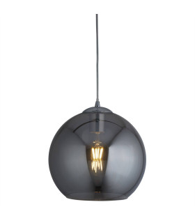 Balls 1 Light Pendant Smoked Glass Shade Chrome E27_Main
