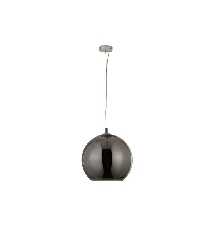 Balls 1 Light Pendant Smoked Glass Shade Chrome E27_Off