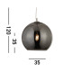 Balls 1 Light Pendant Smoked Glass Shade Chrome E27_Line