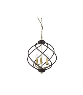 Flow 3 Light Spherical Pendant Matt Black Dark Bronze E14_Main