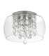 3 Light Bathroom Flush Ceiling Light Chrome Crystal IP44 G9_Off