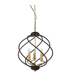 Flow 3 Light Spherical Pendant Matt Black Dark Bronze E14_Off