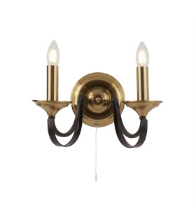 Belfry 2 Light Candle Wall Light Dark Bronze Brown E14_Main