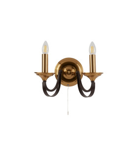 Belfry 2 Light Candle Wall Light Dark Bronze Brown E14_Off