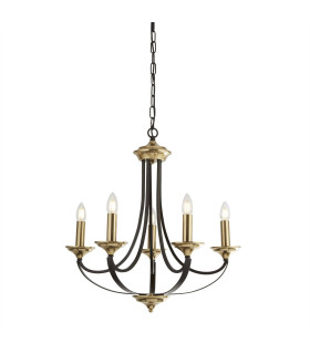 Belfry 5 Light Multi Arm Pendant Dark Bronze Brown E14_Main