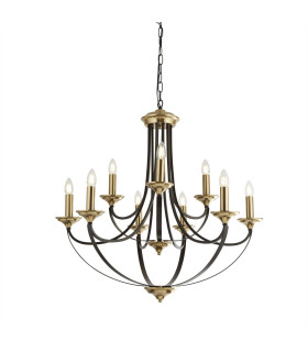 Belfry 9 Light Multi Arm Pendant Dark Bronze Brown E14_Main