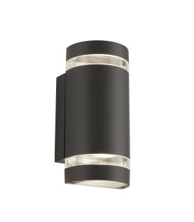 2 Light Outdoor Up & Down Wall Light Grey IP44 GU10_Main
