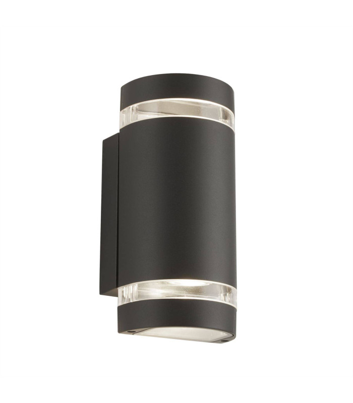 2 Light Outdoor Up & Down Wall Light Grey IP44 GU10_Main