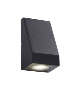 Integrated LED 1 Light Outdoor Wall Light Sanded Black Frosted IP44_Main