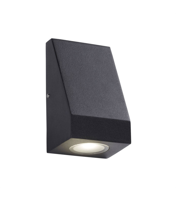 Integrated LED 1 Light Outdoor Wall Light Sanded Black Frosted IP44_Main