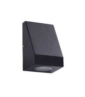 Integrated LED 1 Light Outdoor Wall Light Sanded Black Frosted IP44_Off