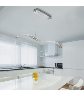 Integrated LED Bar Ceiling Pendant Satin Silver Satin Nickel_Room
