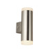 Integrated LED 2 Light Outdoor Up & Down Wall Light Satin Silver IP44_Main