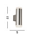 Integrated LED 2 Light Outdoor Up & Down Wall Light Satin Silver IP44_Line