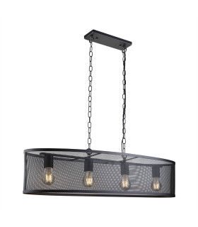 Fishnet 4 Light Bar Pendant Mesh Matt Black E27_Main