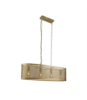 Fishnet 4 Light Bar Pendant Mesh Matt Gold E27_Main