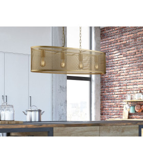 Fishnet 4 Light Bar Pendant Mesh Matt Gold E27_Room