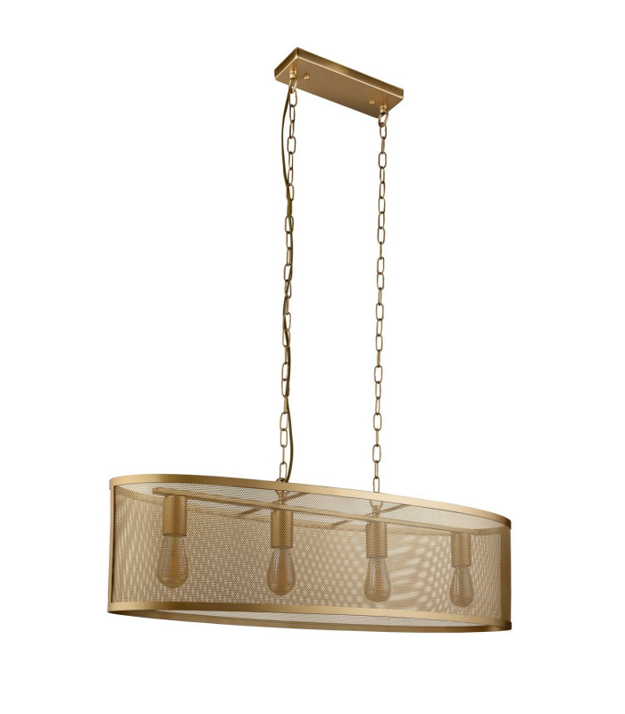 Fishnet 4 Light Bar Pendant Mesh Matt Gold E27_Off