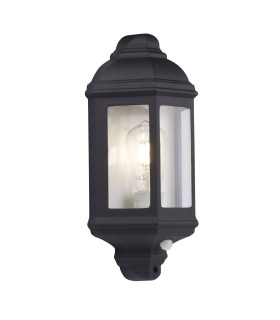 1 Light Outdoor Wall Lantern Black  White IP44 E27_Main