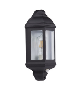 1 Light Outdoor Wall Lantern Black  White IP44 E27_Off
