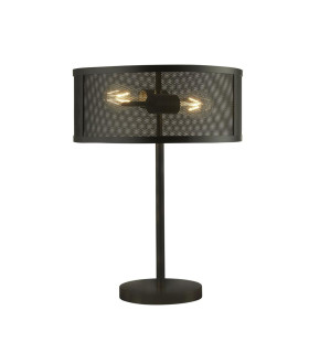 2 Light Table Lamp Mesh Matt Black E27_Main